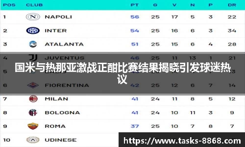 国米与热那亚激战正酣比赛结果揭晓引发球迷热议